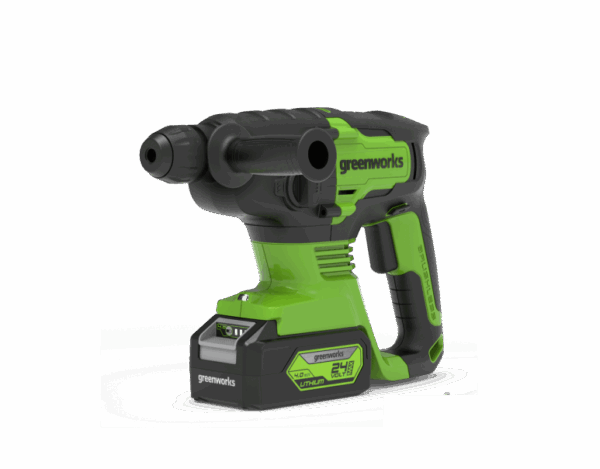 Перфоратор аккумуляторный GREENWORKS GD24SDS2 1000 об/мин, 4500уд/мин, 1АКБ