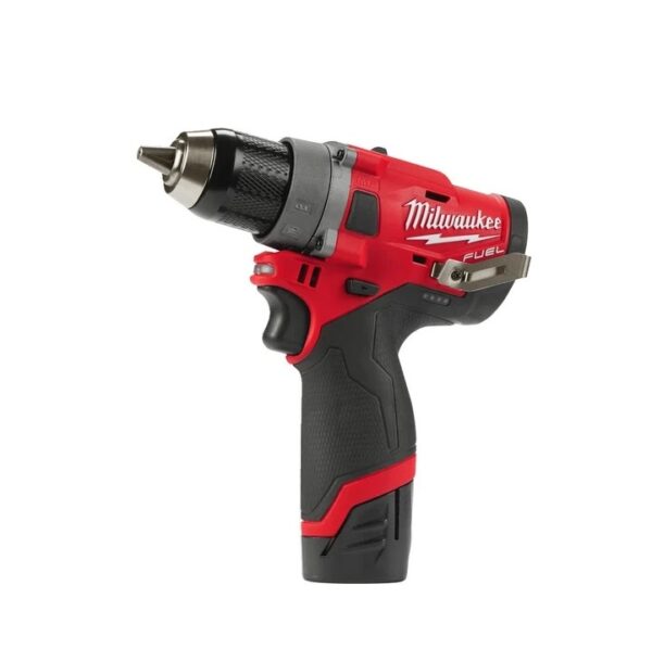 Дрель-шуруповерт аккумуляторный MILWAUKEE M12 FDD-202X FUEL 12В, 37Нм ,2АКБ, 2.0А, кейс